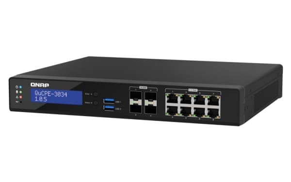 QNAP QuCPE-3034 - Virtualiseringsapparat - 10GbE, 2.5GbE - molnhanterad - kan monteras i rack