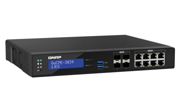 QNAP QuCPE-3034 - Virtualiseringsapparat - 10GbE, 2.5GbE - molnhanterad - kan monteras i rack