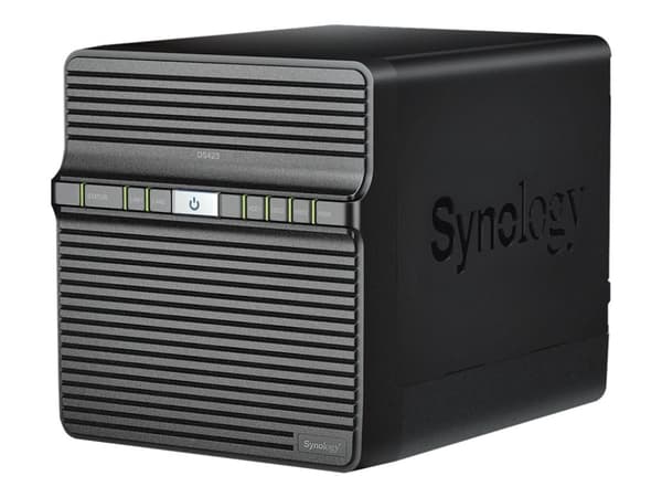Synology Disk Station DS423 - NAS-server - 4 fack - SATA 6Gb/s - RAID RAID 0, 1, 5, 6, 10, JBOD - RAM 2 GB - Gigabit Ethernet - iSCSI support Svart