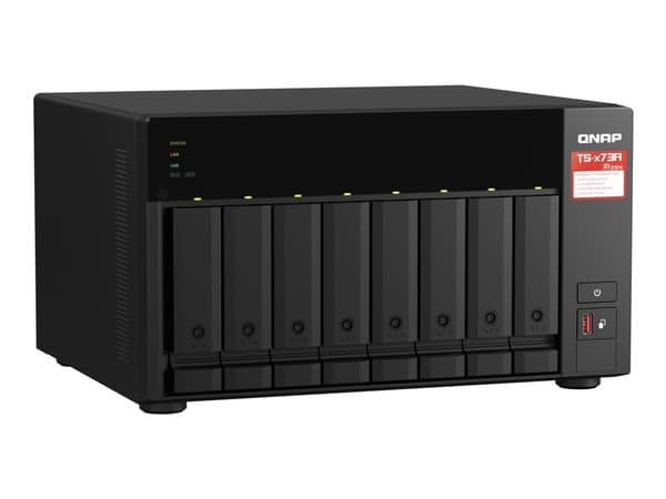QNAP TS-873A, NAS, Tower, AMD Ryzen, V1500B, 64 TB, Antrasitt