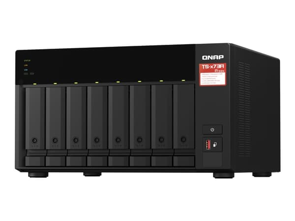 QNAP TS-873A, NAS, Tower, AMD Ryzen, V1500B, 64 TB, Antrasitt