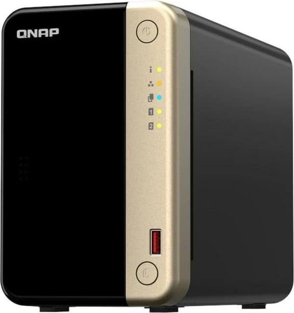 QNAP TS-264 NAS Tower Inbyggd Ethernet-port Svart - Guld N5095 (TS-264-8G) Svart, Guld