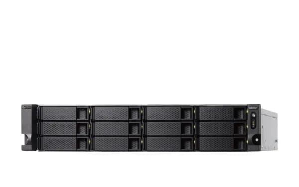 QNAP 12+6 Bay 2U NAS Intel Xeon D-1622 4cores/8threads 3.2GHz processor 32GB ECC DDR4 6x2.5inch 12x3.5inch SATA Svart, Grå