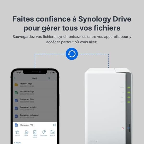 NAS-server - SYNOLOGY - DS223J - 2 fack