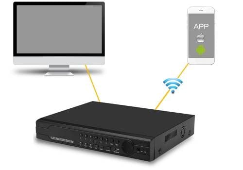 Digital videoinspelare & NVR för övervakning med upp till 24 kameror