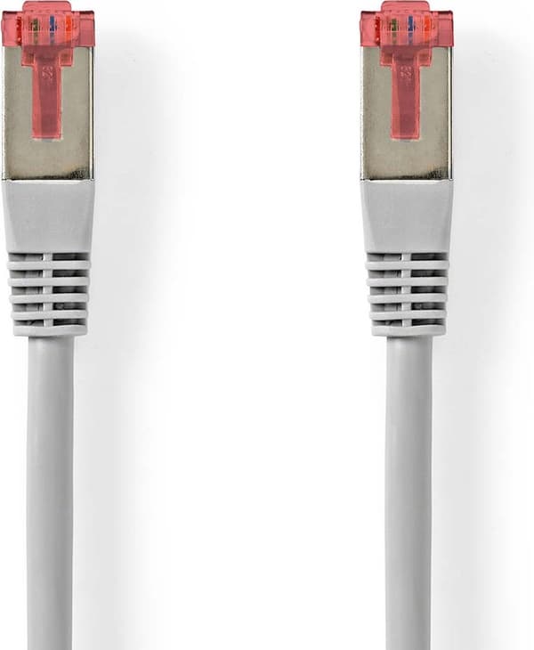 Nedis CAT6 netværkskabel - RJ45 han - RJ45 han - SF/UTP - 15,0 m - Rund - PVC - Grå - Etiket