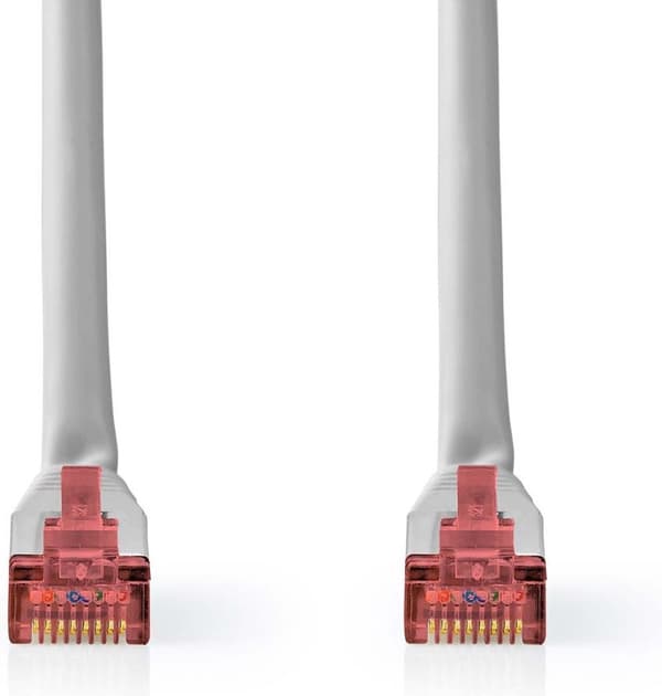 Nedis CAT6 netværkskabel - RJ45 han - RJ45 han - SF/UTP - 15,0 m - Rund - PVC - Grå - Etiket