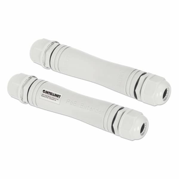 INTELLINET Ultra Long Range Outdoor Fast Ethernet PoE+ Extender Set Förlänger PoE-räckvidden upp till 1000 m, en PD-port upp till 95 W, IEEE 802.3bt-k