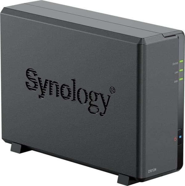 Synology DiskStation DS124, NAS, Desktop, Realtek, RTD1619B, Svart
