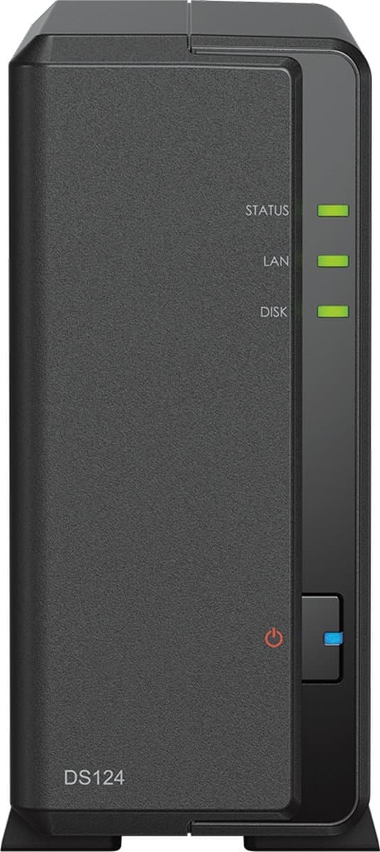 Synology DiskStation DS124, NAS, Desktop, Realtek, RTD1619B, Svart