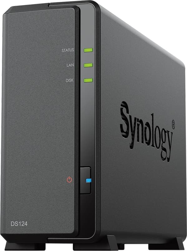 Synology DiskStation DS124, NAS, Desktop, Realtek, RTD1619B, Sort Sort