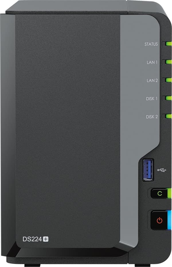 Synology DiskStation DS224+, NAS, pöytäkone, Intel® Celeron®, J4125, musta