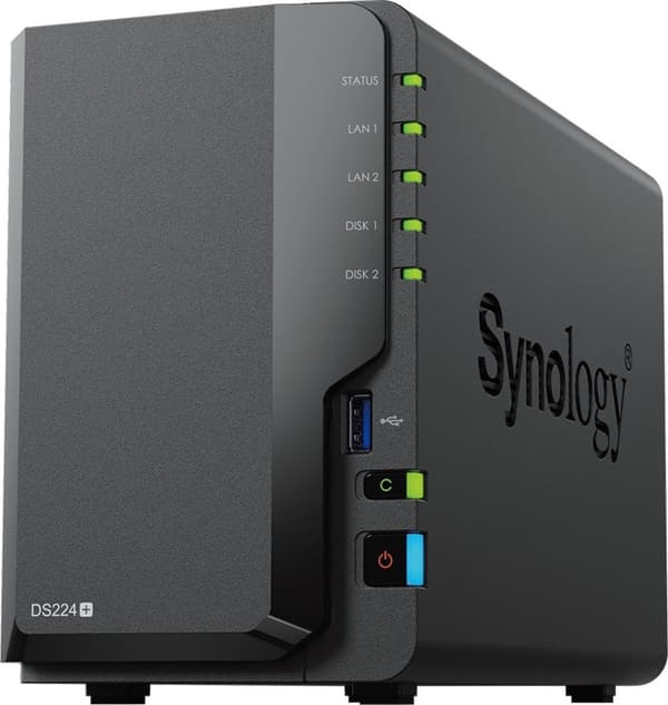 Synology DiskStation DS224+, NAS, pöytäkone, Intel® Celeron®, J4125, musta