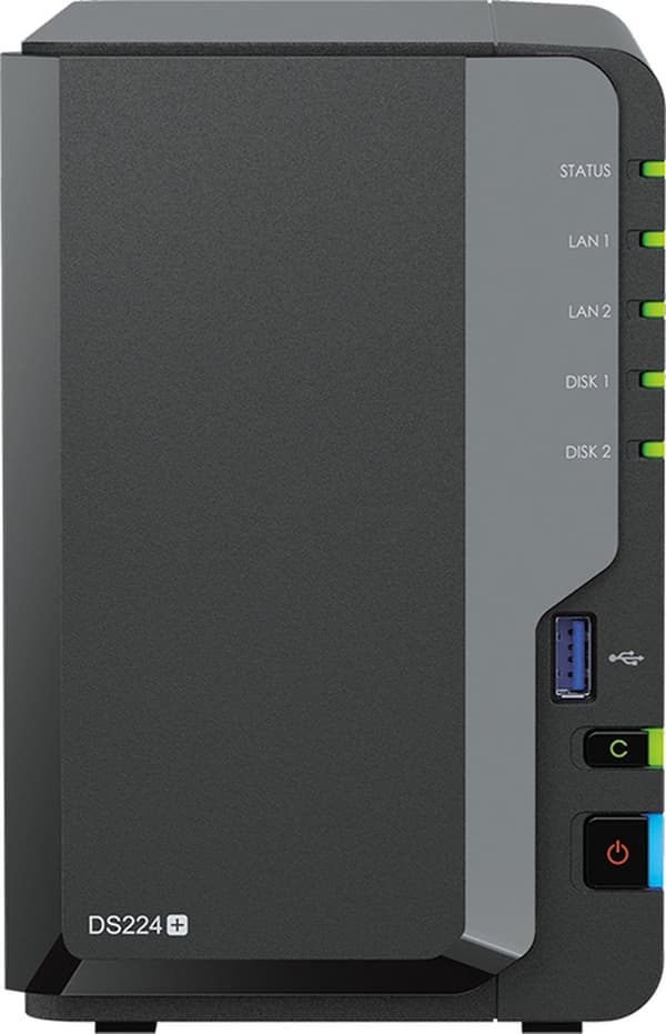 Synology DiskStation DS224+, NAS, pöytäkone, Intel® Celeron®, J4125, musta musta