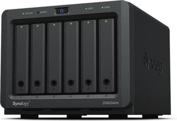 NAS Nätverkslagring Synology DS620SLIM Celeron J3355 2GB RAM Svart Svart