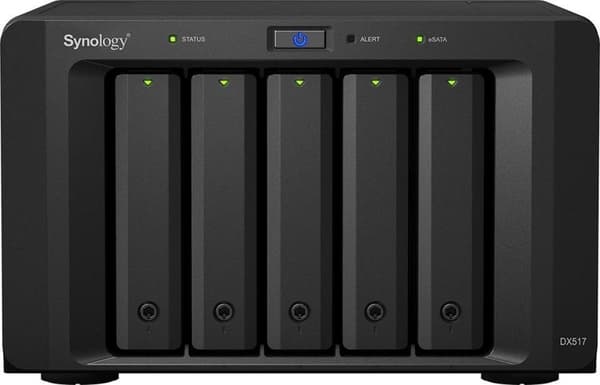 Extern hårddisk Nas Synology DX517 2,5-3,5 SATA 60 TB Svart Svart