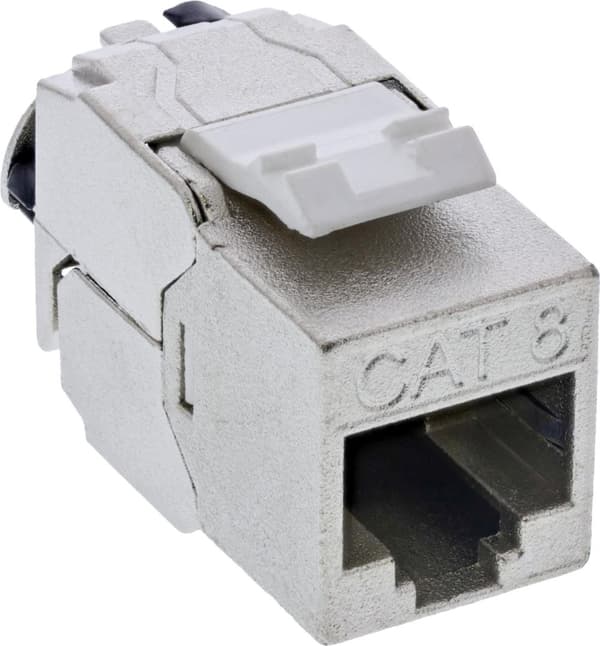 InLine® Keystone RJ45 fatning Slank, SNAP-In, Cat.8.1, integreret kabelbinder (76202Q)