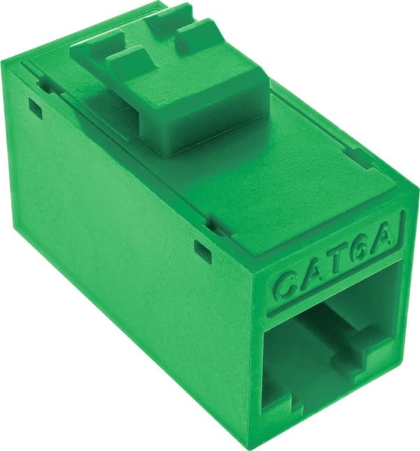 InLine-paket med 8 Keystone RJ45-uttag/sockel oskärmad Cat.6A grön (76217G)