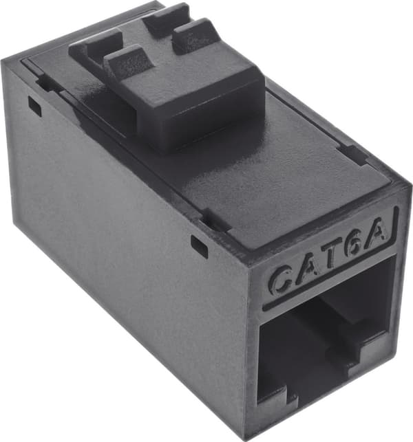 InLine-pakke med 8 Keystone RJ45 fatning/fatning uskærmet Cat.6A sort (76217S)