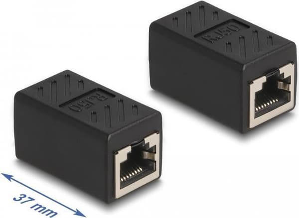 Delock - Netværksadapter - RJ-50 (S) til RJ-50 (S) - FTP - CAT 5e - Sort (87991)