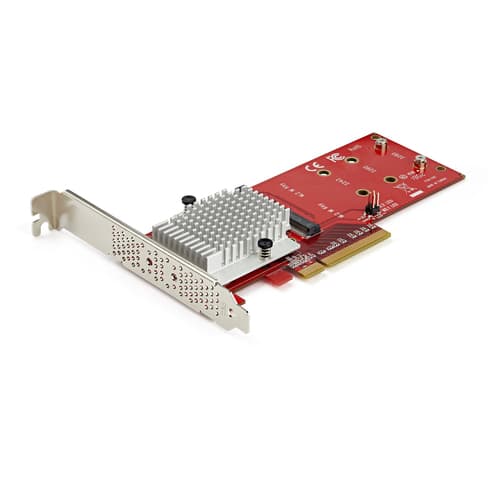X8 DUAL M.2 PCIE SSD ADAPTER/. Rød
