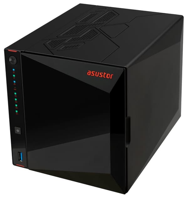 Asustor Nimbustor 4 Gen2  AS5404T 4 Bay NAS, Quad-Core 2.0GHz CPU, Dual 2.5GbE Ports, 4GB DDR4, 4x M.2 SSD Slots musta