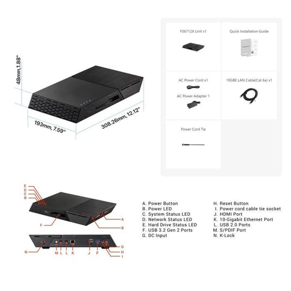 ASUSTOR FLASHSTOR 12 FS6712X - 12-BAY, 4-CORE ALL-SSD NAS-SERVER