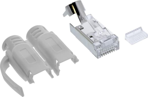 InLine® crimpprop Cat.6A RJ45 skærmet, 3-delt med knækbeskyttelse og gevindhjælp