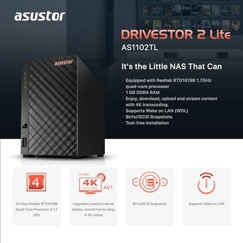 Asustor Drivestor 2 Lite AS1102TL 2-Bay (90-AS1102TL0-MA30)