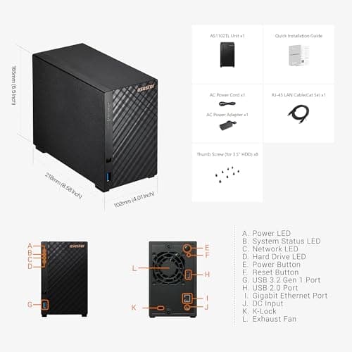 Asustor Drivestor 2 Lite AS1102TL 2-Bay (90-AS1102TL0-MA30)