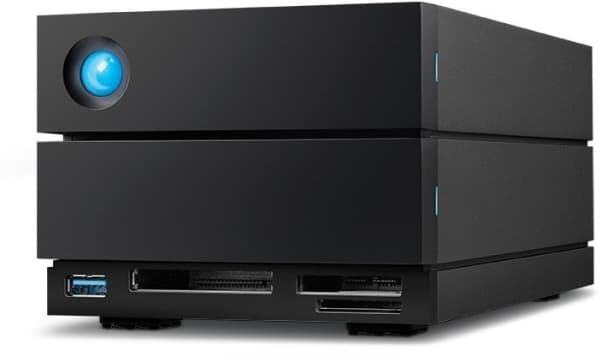 LaCie 2big Dock STLG48000400 - Harddiskarray - 48 TB - 2 brønner (SATA-600) - HDD 24 TB x 2 - Thunderbolt 4, USB 3.2 Gen 2 (ekstern) - med 5-års Resc