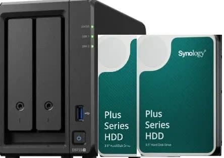 Bundle: SYNOLOGY DS723+ Including 2 x HAT3300-4TB Total 8TB