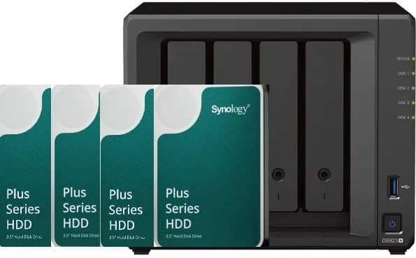 Bundle: SYNOLOGY DS923+ Including 4 x HAT3300-4TB Total 16TB