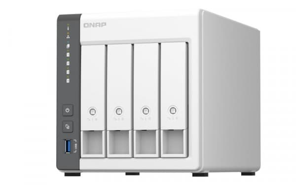 QNAP TS-433, NAS, Tower, Arm, Cortex-A55, 4 GB, 0 TB Hvit