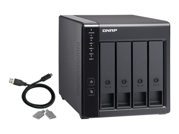 QNAP TR-004 - Hårddiskmatris - 0 TB - 4 fack (SATA-300) - USB 3.2 Gen 1 (extern)
