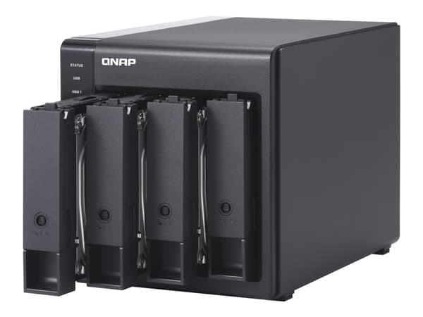 QNAP TR-004 - Hårddiskmatris - 0 TB - 4 fack (SATA-300) - USB 3.2 Gen 1 (extern) Svart