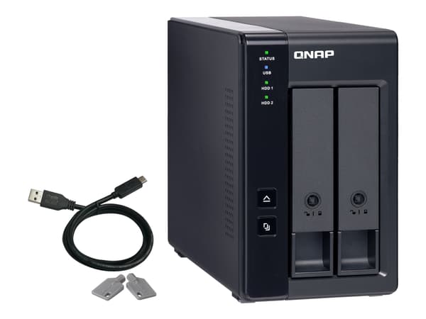 QNAP TR-002 - Hårddiskarray - 2 fack (SATA-600) - USB 3.1 Gen 2 (extern)