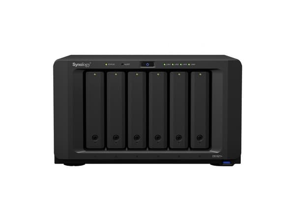 Synology DiskStation DS1621+, NAS, Skrivbord, Ryzen Embedded, V1500B, 4 GB, DDR4 Svart