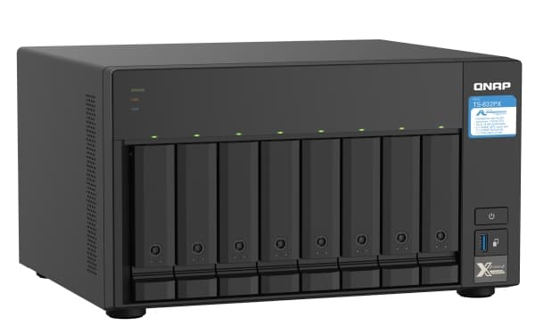 QNAP TS-832PX, NAS, Tower, Annapurna Labs, AL324, Aluminium, Sort