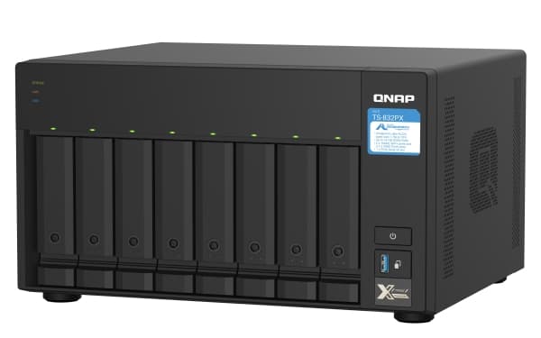 QNAP TS-832PX, NAS, Tower, Annapurna Labs, AL324, Aluminium, Sort