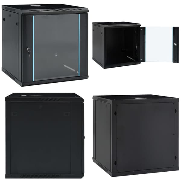 12U Seinäkiinnitettävä verkkolaitekaappi 19" IP20 600x600x640mm - Verkkolaitekaappi - Verkkolaitekaapit - Home & Living