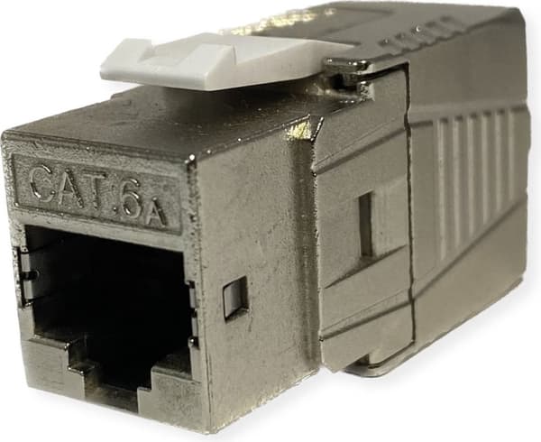 ROLINE Cat.6A (Klasse EA) Keystone, RJ-45, skærmet, værktøjsløs, GHMT, sølv