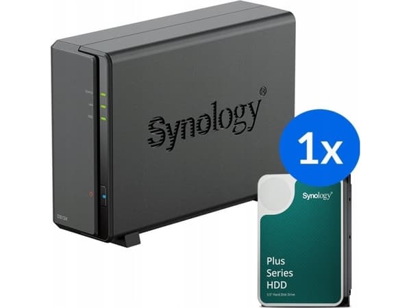 Synology Synology DS124-server + 1x 4T-stasjon