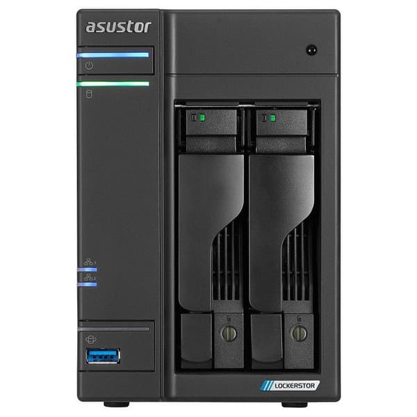 ASUSTOR LOCKERSTOR 2 GEN 2 AS6702T | 2 NAS BAY, QUAD CORE PROCESSOR Svart