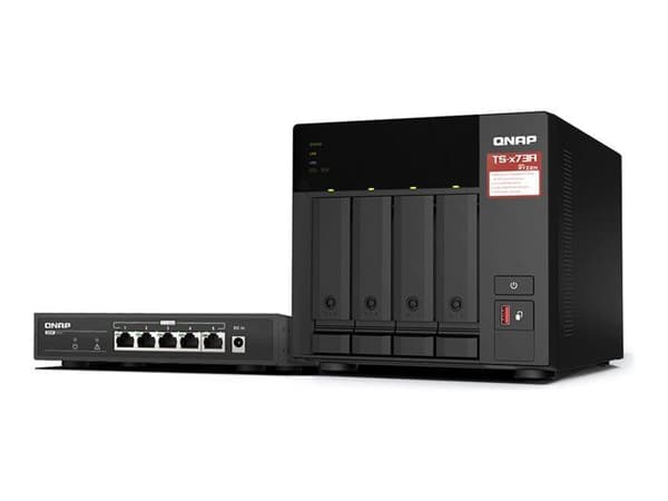 QNAP TS-473A-SW5T 4-fack NAS-server + QSW-1105-5T