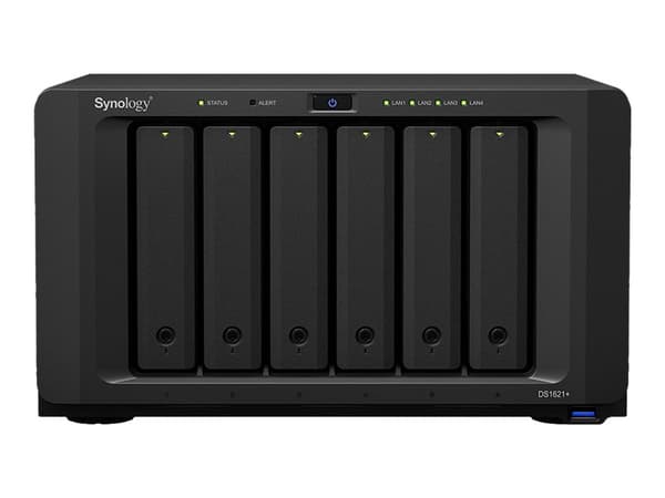 Synology DiskStation DS1621+, NAS, Skrivbord, AMD Ryzen, V1500B, Svart