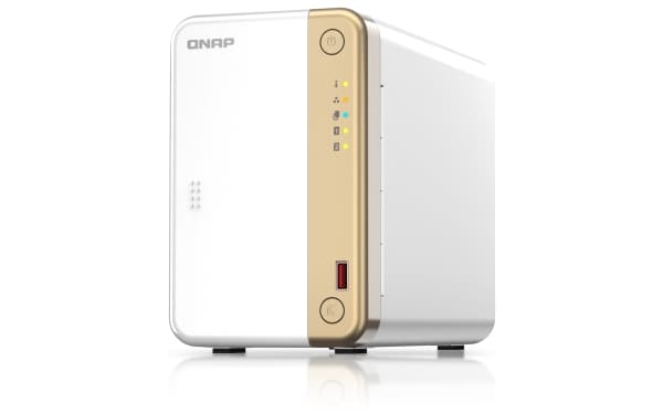 QNAP TS-262, NAS, torn, Intel® Celeron®, N4505, 16 TB, guld, vit