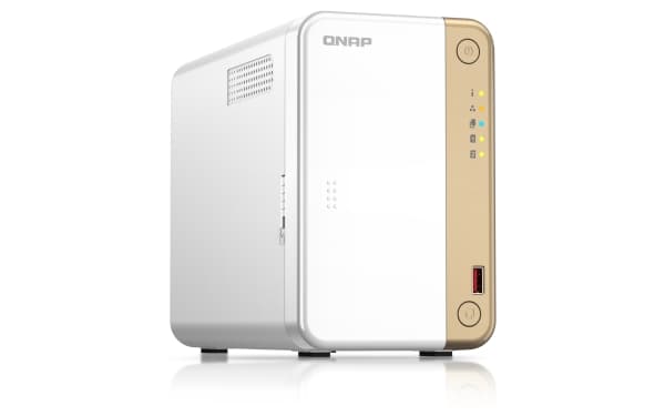 QNAP TS-262, NAS, torn, Intel® Celeron®, N4505, 16 TB, guld, vit