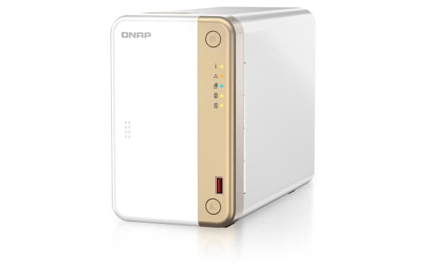 QNAP TS-262, NAS, torn, Intel® Celeron®, N4505, 16 TB, guld, vit