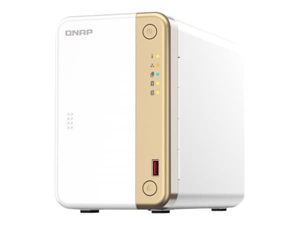 QNAP TS-262, NAS, torn, Intel® Celeron®, N4505, 16 TB, guld, vit